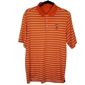 Ping Mens OSU Orange and White Striped Golf Polo Pistol Pete Mascot Casual